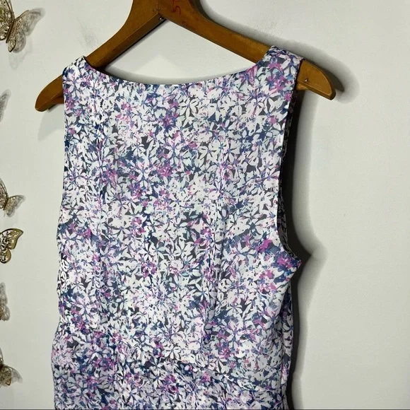 ๐ฆ๐ BANANA REPUBLIC | Purple and White Floral V-Neck Dress - Picture 5 of 9